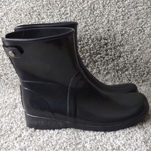 Sperry Top-siders Black Rubber Rain Boots Women's 7 EUC